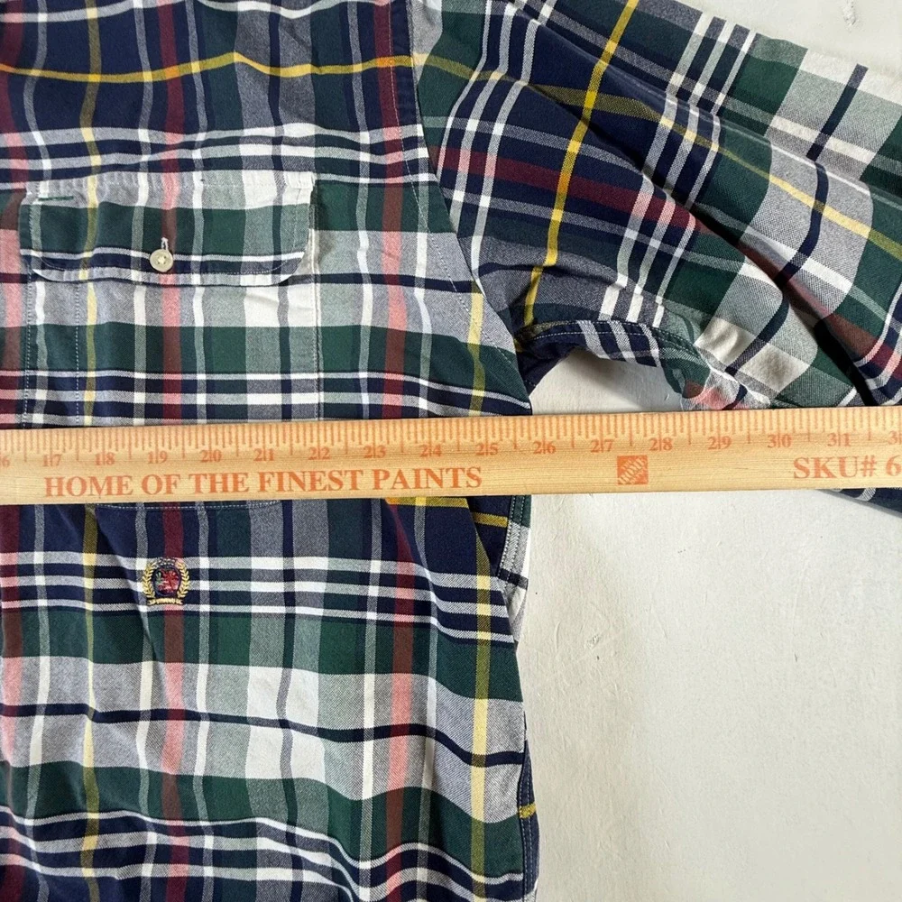 Tommy Hilfiger Plaid Button Down Shirt Mens XL Multicolor Cotton Y2K